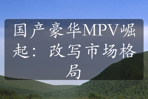 国产豪华MPV崛起：改写市场格局