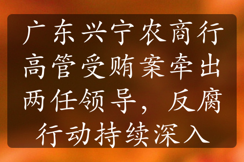 广东兴宁农商行高管受贿案牵出两任领导，反腐行动持续深入