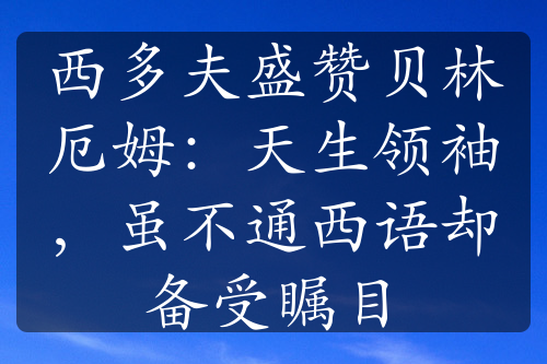 西多夫盛赞贝林厄姆：天生领袖，虽不通西语却备受瞩目