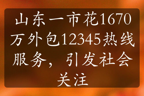 山东一市花1670万外包12345热线服务，引发社会关注