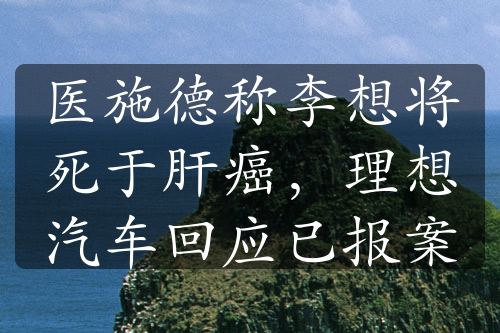 医施德称李想将死于肝癌，理想汽车回应已报案