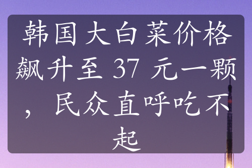 韩国大白菜价格飙升至 37 元一颗，民众直呼吃不起