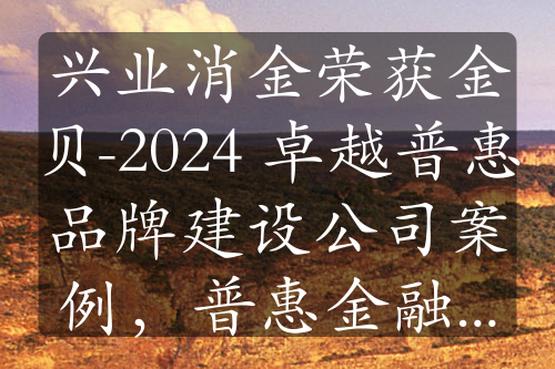 兴业消金荣获金贝-2024 卓越普惠品牌建设公司案例，普惠金融成果斐然