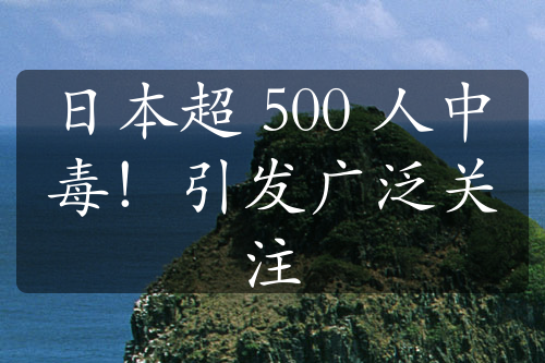 日本超 500 人中毒！引发广泛关注