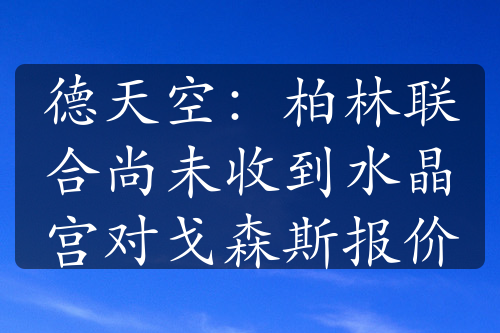 德天空：柏林联合尚未收到水晶宫对戈森斯报价