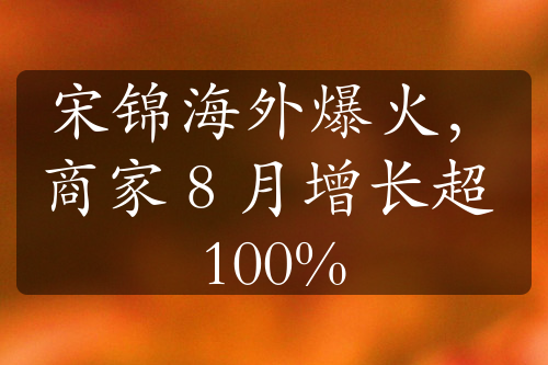 宋锦海外爆火，商家 8 月增长超 100%