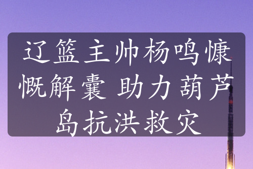 辽篮主帅杨鸣慷慨解囊 助力葫芦岛抗洪救灾