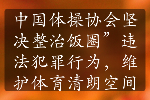 中国体操协会坚决整治饭圈”违法犯罪行为，维护体育清朗空间