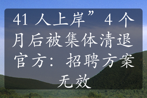 41 人上岸”4 个月后被集体清退 官方：招聘方案无效