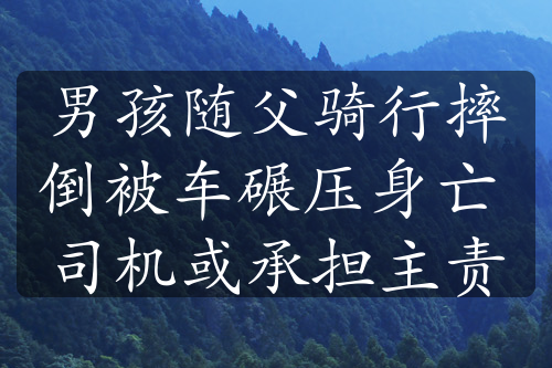 男孩随父骑行摔倒被车碾压身亡 司机或承担主责