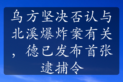 乌方坚决否认与北溪爆炸案有关，德已发布首张逮捕令