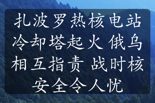 扎波罗热核电站冷却塔起火 俄乌相互指责 战时核安全令人忧